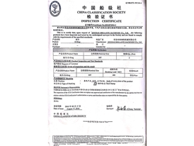 CCS Inspection Certificate--D Ring